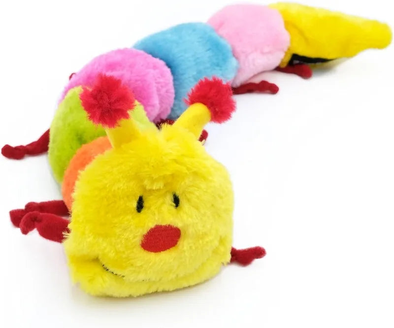 20" Large Caterpillar Dog Toy, 7 Squeaker Plush for Medium & Large Dogs, Boredom Relief