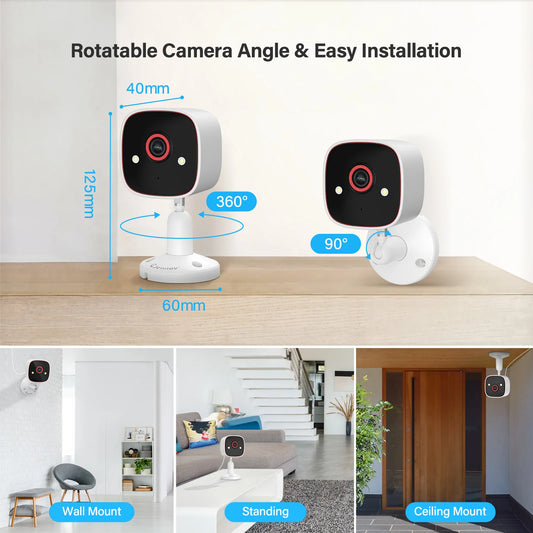 Jennov Indoor/Outdoor Cameras 1296P Pet  Camera WiFi Camera Baby Monitor Color Night Vision 2-Way Audio for Home Security