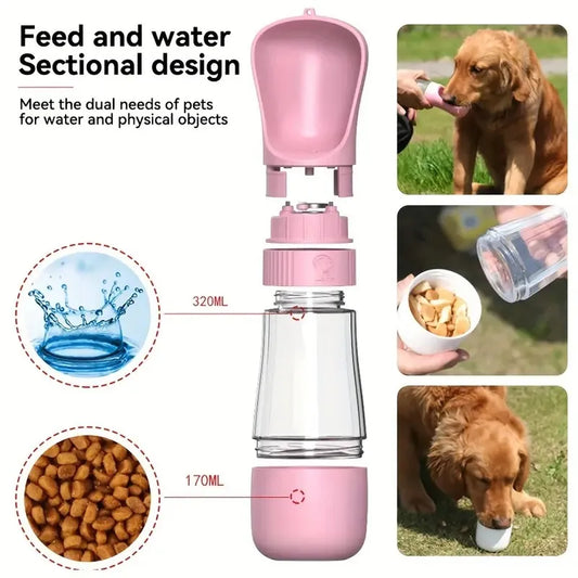 Portable Dog Water Bottle & Feeder - Lightweight Pet Dispenser for Hiking, Camping, Travel - Leakproof Outdoor  for Cats & Dogs