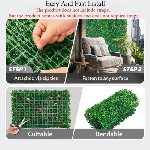12PCS 24 "x16" artificial turf and UV resistant grass wall panels for green wall decoration and garden fencing