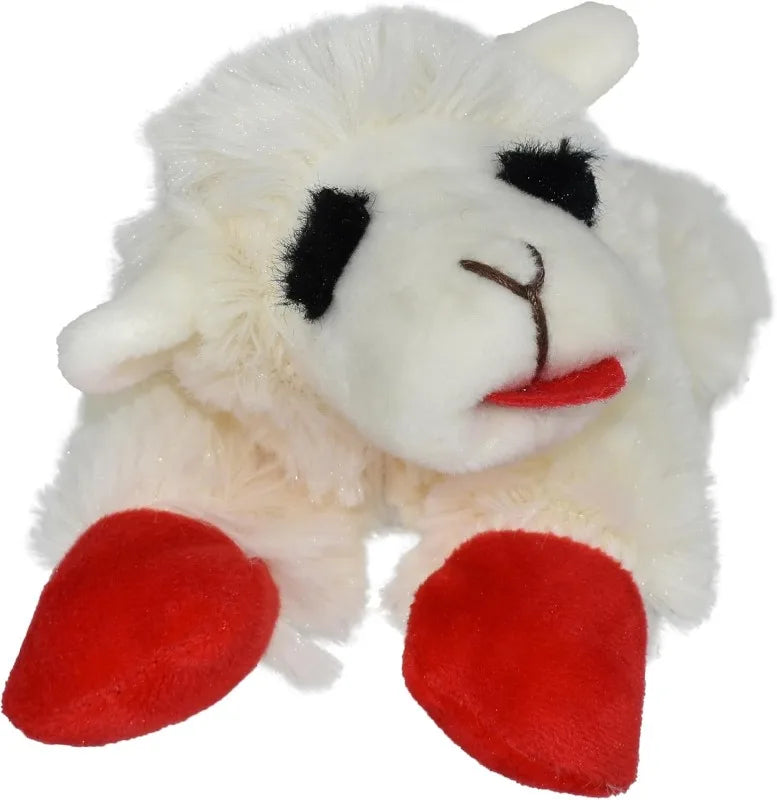 6" Lamb Chop Squeaky Dog Toy, Extra Soft Plush Chew Toy for Puppies, Cute Cream Colored Pet Toy