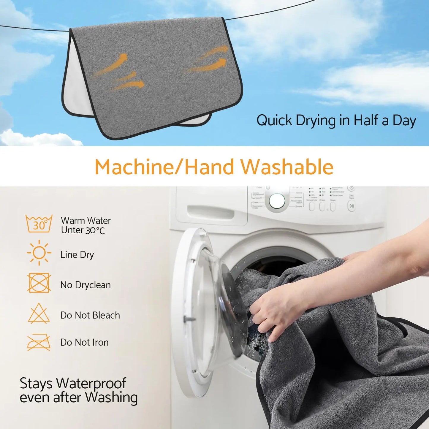 Reusable Washable Dog Pee Pads 1 Pack 66"x49" Super Absorbent Shake Fleece Fabric Waterproof Non-Slip Training Pad