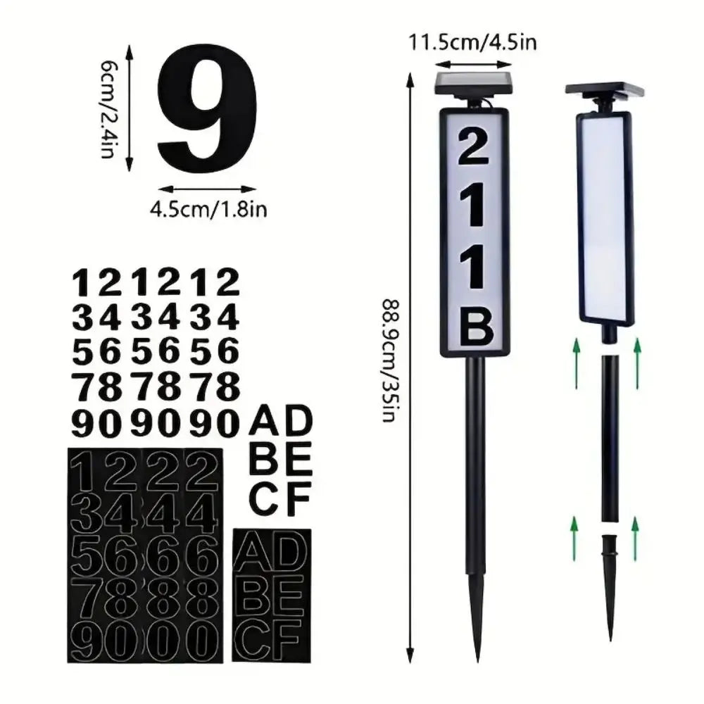 1pc Lighting House Number Light Solar Address Sign Light