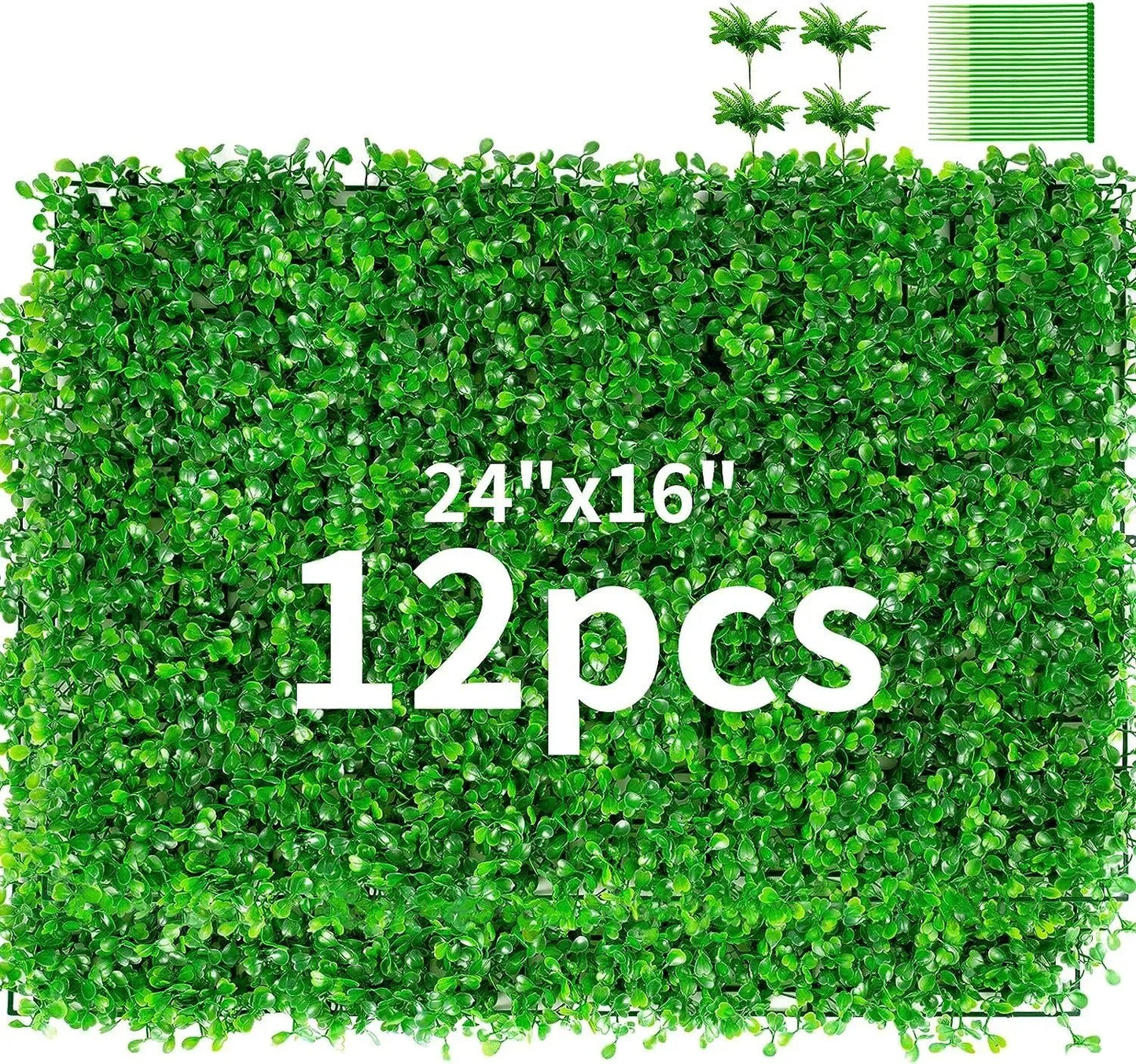 Artificial Bright Green Plant Wall Landscape Christmas Home Decoration Fake Plants Lawn Privacy Fence, Boxwood Grass Panel Decor
