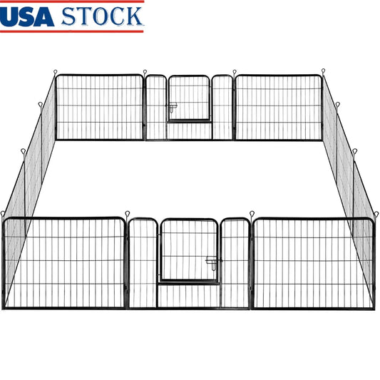 Heavy Duty 12 Panels Dog Playpen Pet Exercise Fence Indoor Outdoor Use Easy Setup Hexagon Shape Suitable Dogs Rabbits Ducks