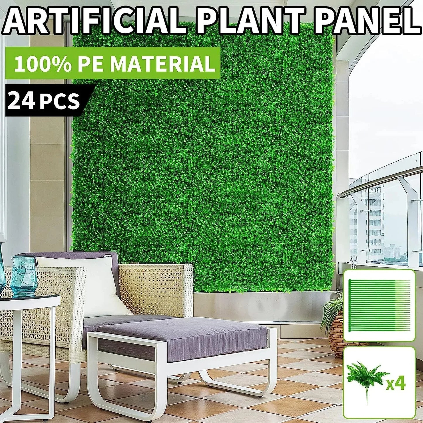 Artificial Bright Green Plant Wall Landscape Christmas Home Decoration Fake Plants Lawn Privacy Fence, Boxwood Grass Panel Decor