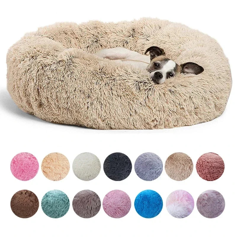 40-90cm 6 Sizes Round Pet Bed for Large Dog Bed Super Soft Cat Bed Plush Dog House for Medium Dog House Winter Warm Sleeping