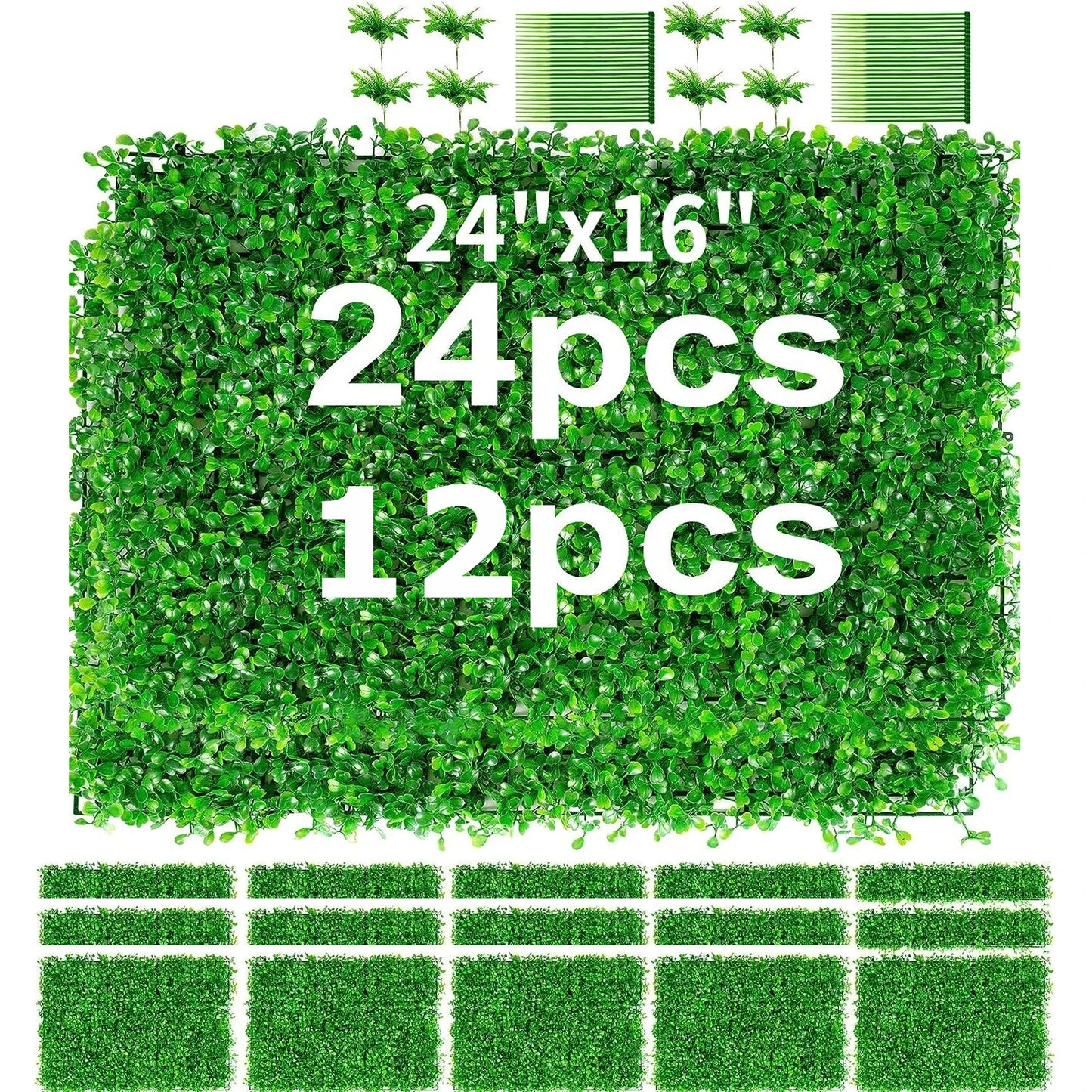 Artificial Bright Green Plant Wall Landscape Christmas Home Decoration Fake Plants Lawn Privacy Fence, Boxwood Grass Panel Decor
