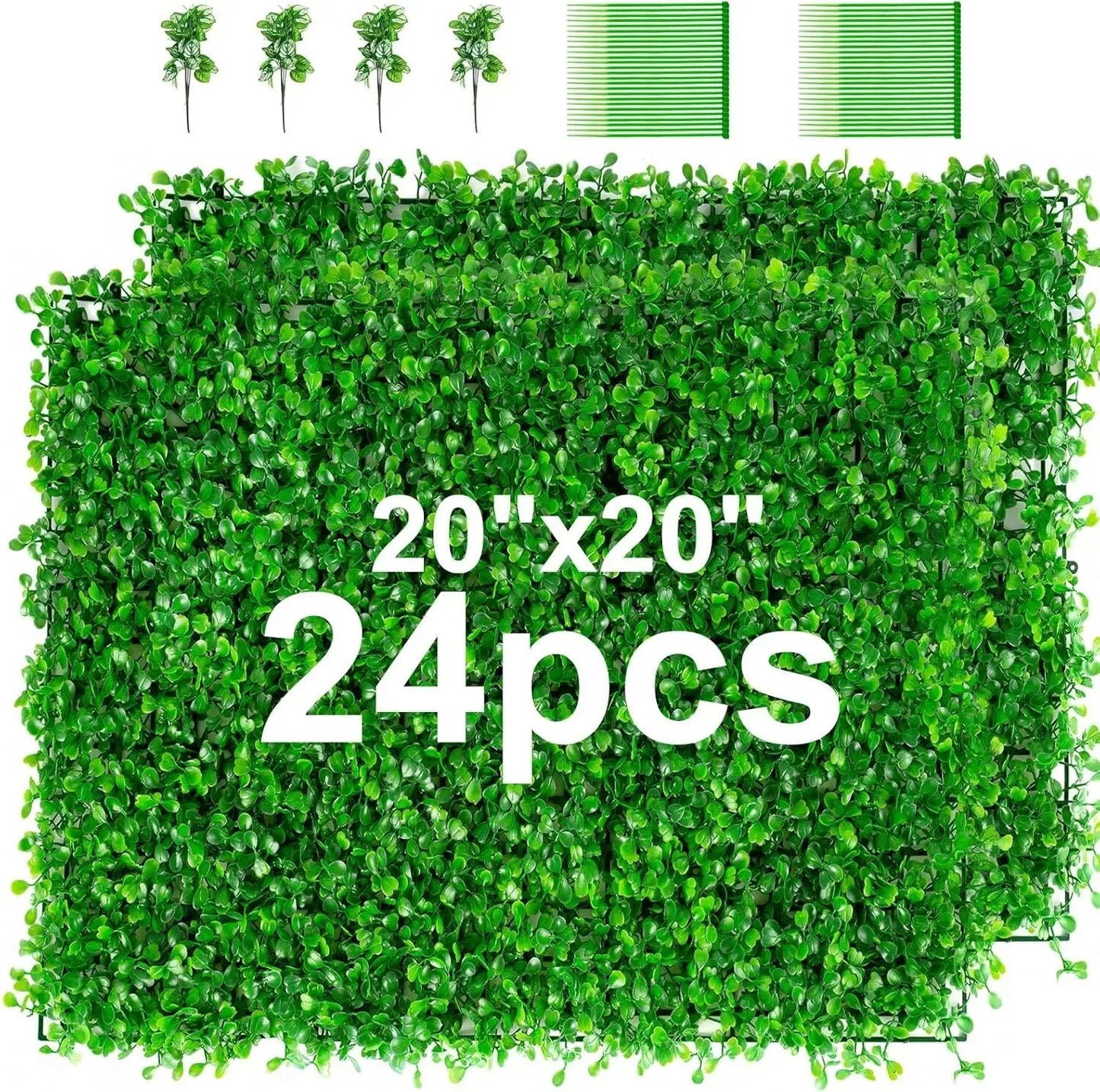 Artificial Bright Green Plant Wall Landscape Christmas Home Decoration Fake Plants Lawn Privacy Fence, Boxwood Grass Panel Decor