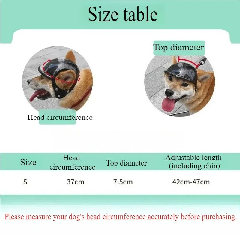 LETVIA Pet Helmet Glasses Set Dog Motorcycle Helmet Safety Helmet Sun-protective Pet Goggles Outdoor Photo Headwear Accessories