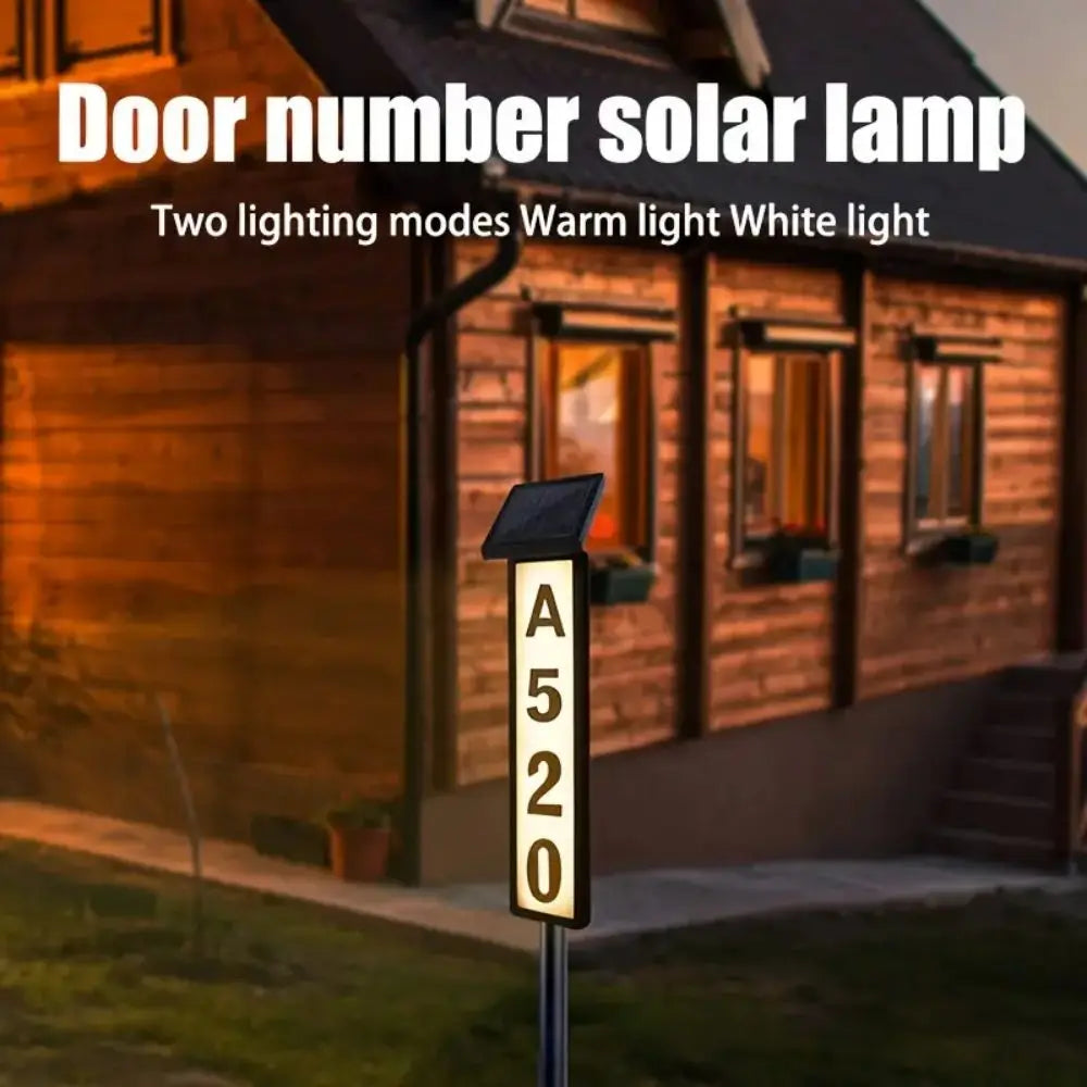 1pc Lighting House Number Light Solar Address Sign Light