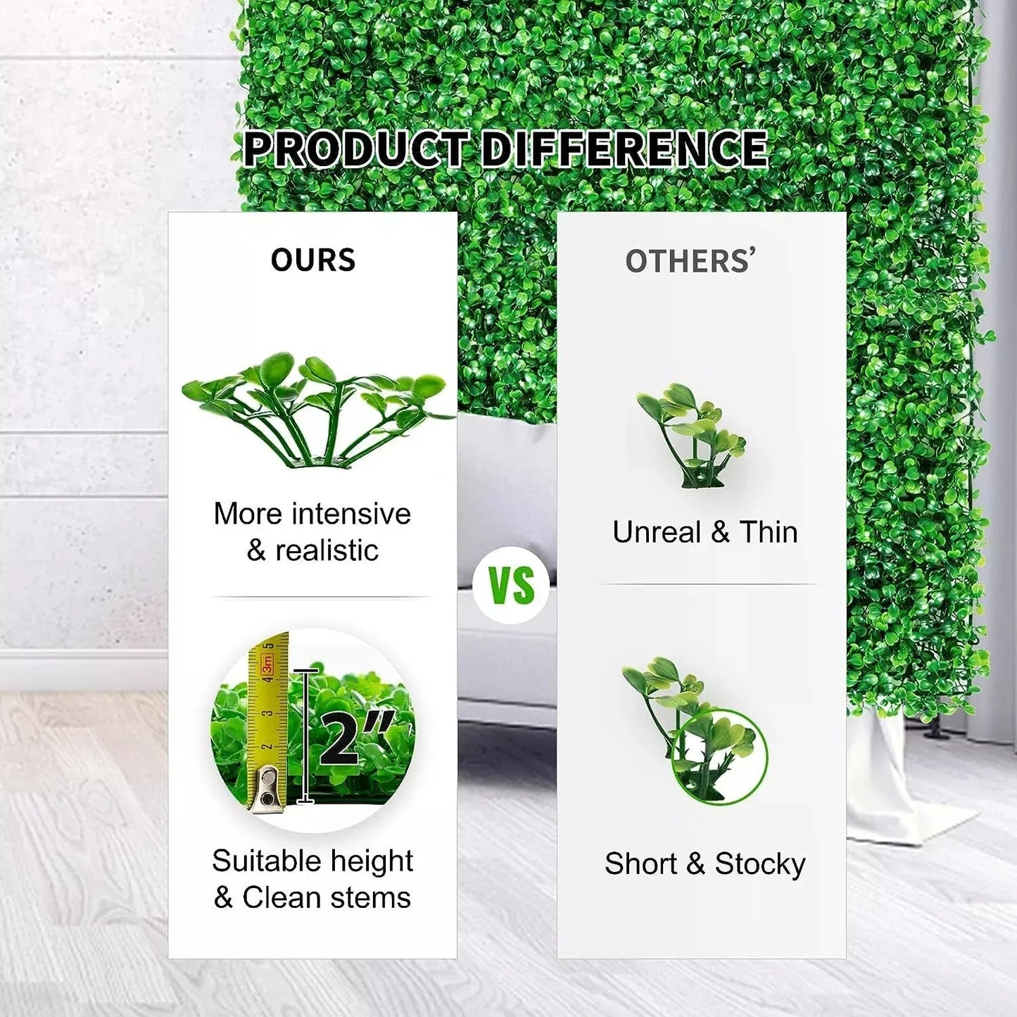 Artificial Bright Green Plant Wall Landscape Christmas Home Decoration Fake Plants Lawn Privacy Fence, Boxwood Grass Panel Decor