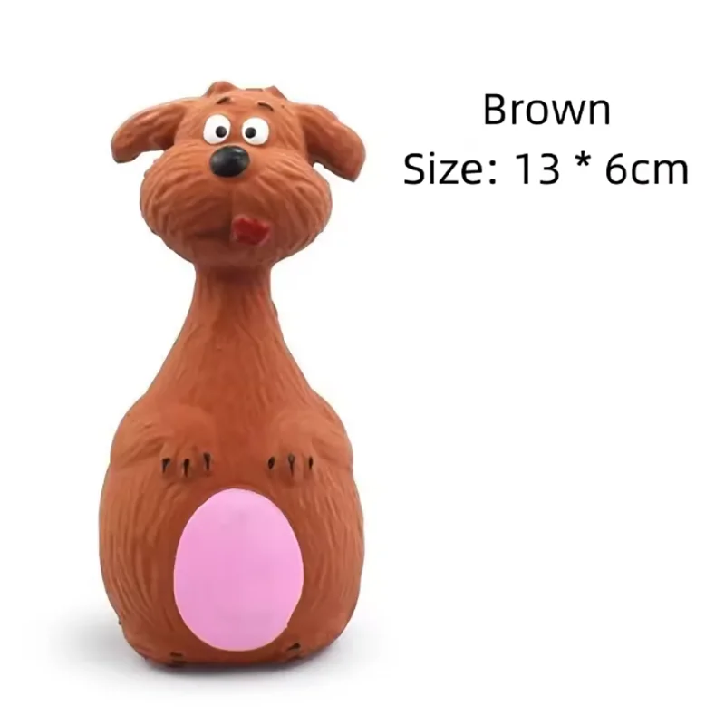 1 Piece Fat Bellied Cartoon Fun Bite Resistant Latex Sound Dog Toy Purple Elephant White Cow Brown Optional