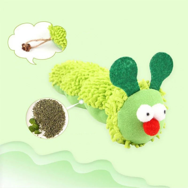 Caterpillar Plush Chew Toy for Cats & Dogs, Durable Bite-Resistant Teething Pet Toy, Interactive Soft Cat Dog Boredom Relief