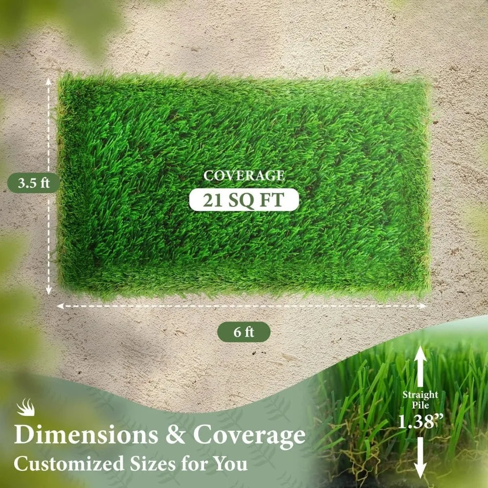 42 X 72 inch indoor/outdoor artificial turf, artificial grass decoration, pet dog grass mat, potted plant training with drainage