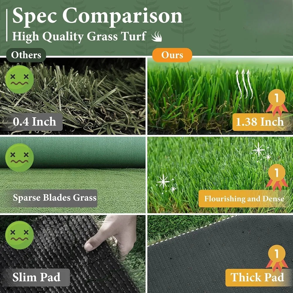 42 X 72 inch indoor/outdoor artificial turf, artificial grass decoration, pet dog grass mat, potted plant training with drainage