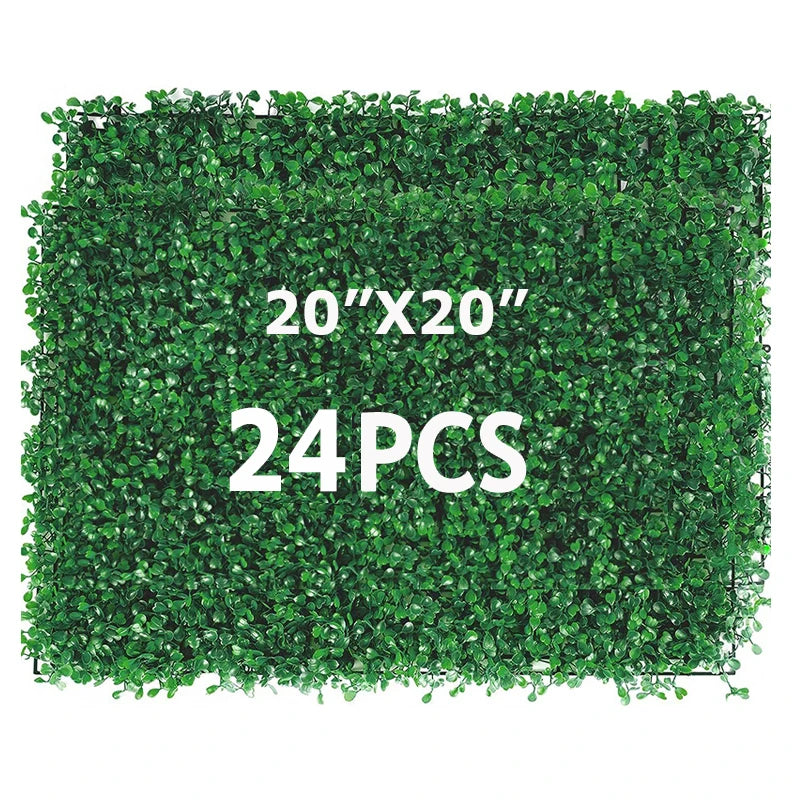 Artificial Bright Green Plant Wall Landscape Christmas Home Decoration Fake Plants Lawn Privacy Fence, Boxwood Grass Panel Decor