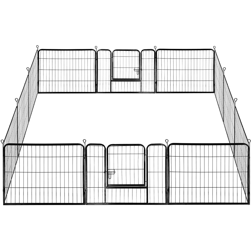 Heavy Duty 12 Panels Dog Playpen Pet Exercise Fence Indoor Outdoor Use Easy Setup Hexagon Shape Suitable Dogs Rabbits Ducks