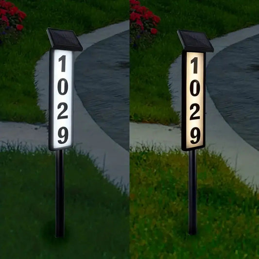 1pc Lighting House Number Light Solar Address Sign Light