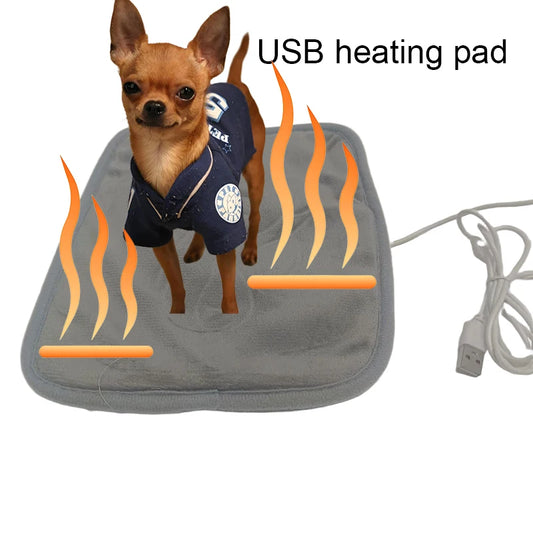 Winter Pet Heating Blanket Temperature Warm Cat Dog Mattress Indoor Heating Pad Pet Supplies USB heating pad