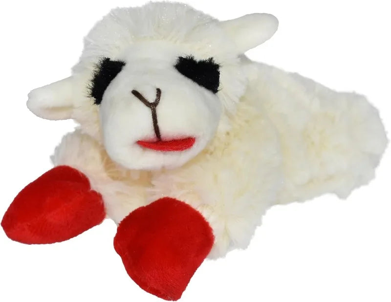 6" Lamb Chop Squeaky Dog Toy, Extra Soft Plush Chew Toy for Puppies, Cute Cream Colored Pet Toy