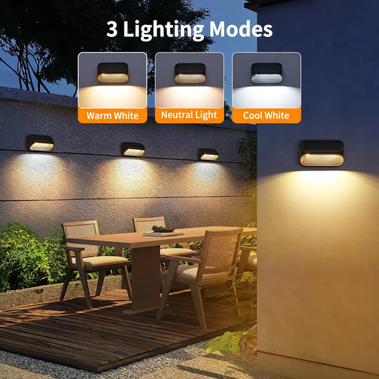 6/12 Pack Fence Lights Solar Powered for Yard Patio Decor