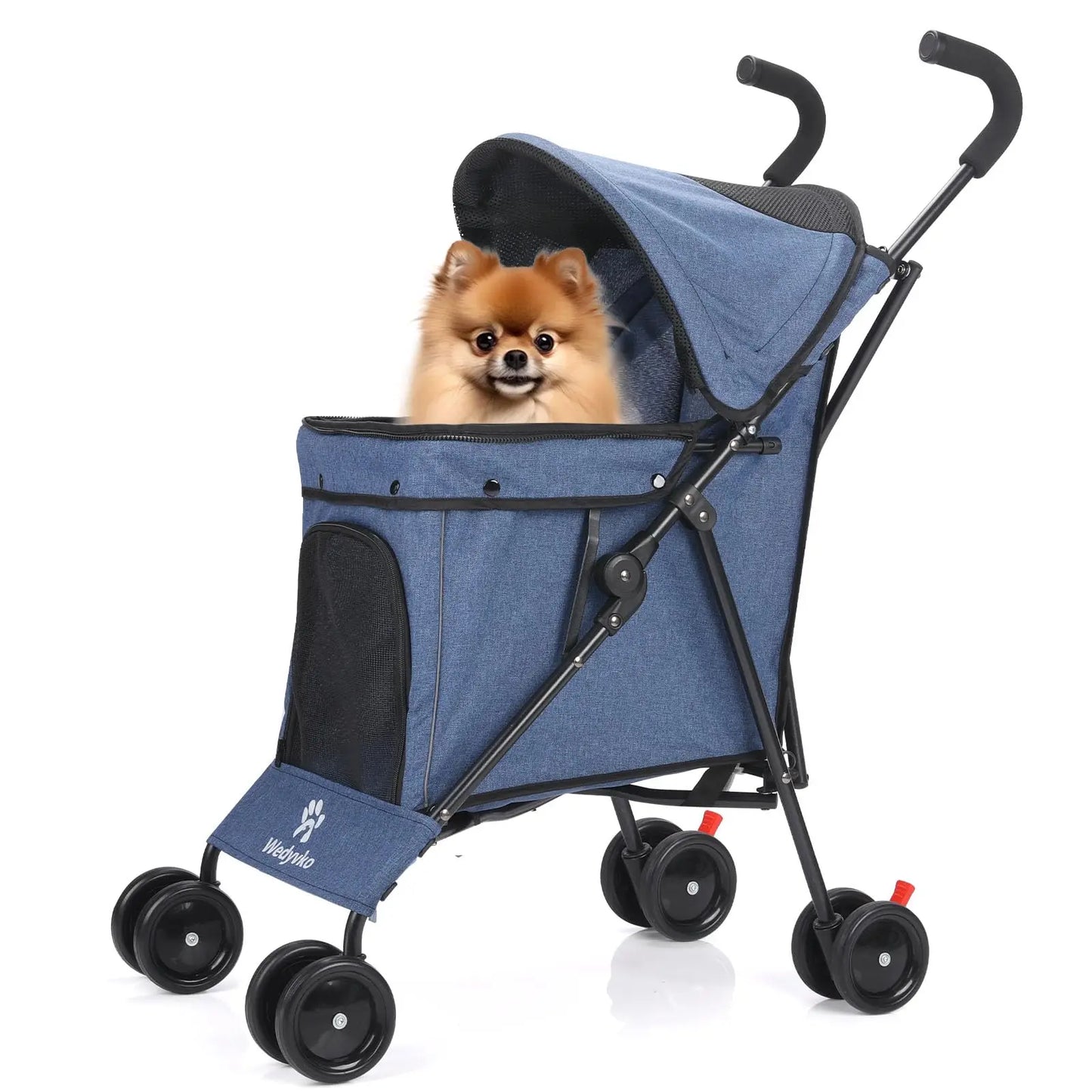 Travel Portable Dog Stroller, Pet Stroller for Small Puppy Dogs & Cats, Up to 33 lbs, Dark Grey