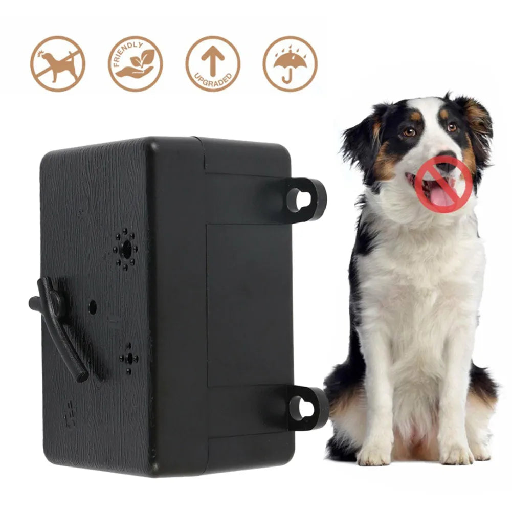 Ultrasonic Outdoor Anti Barking Device 4 Adjustable Level 50 Ft Dog Stop Bark Silencer Tool Waterproof Safe for Pets and People