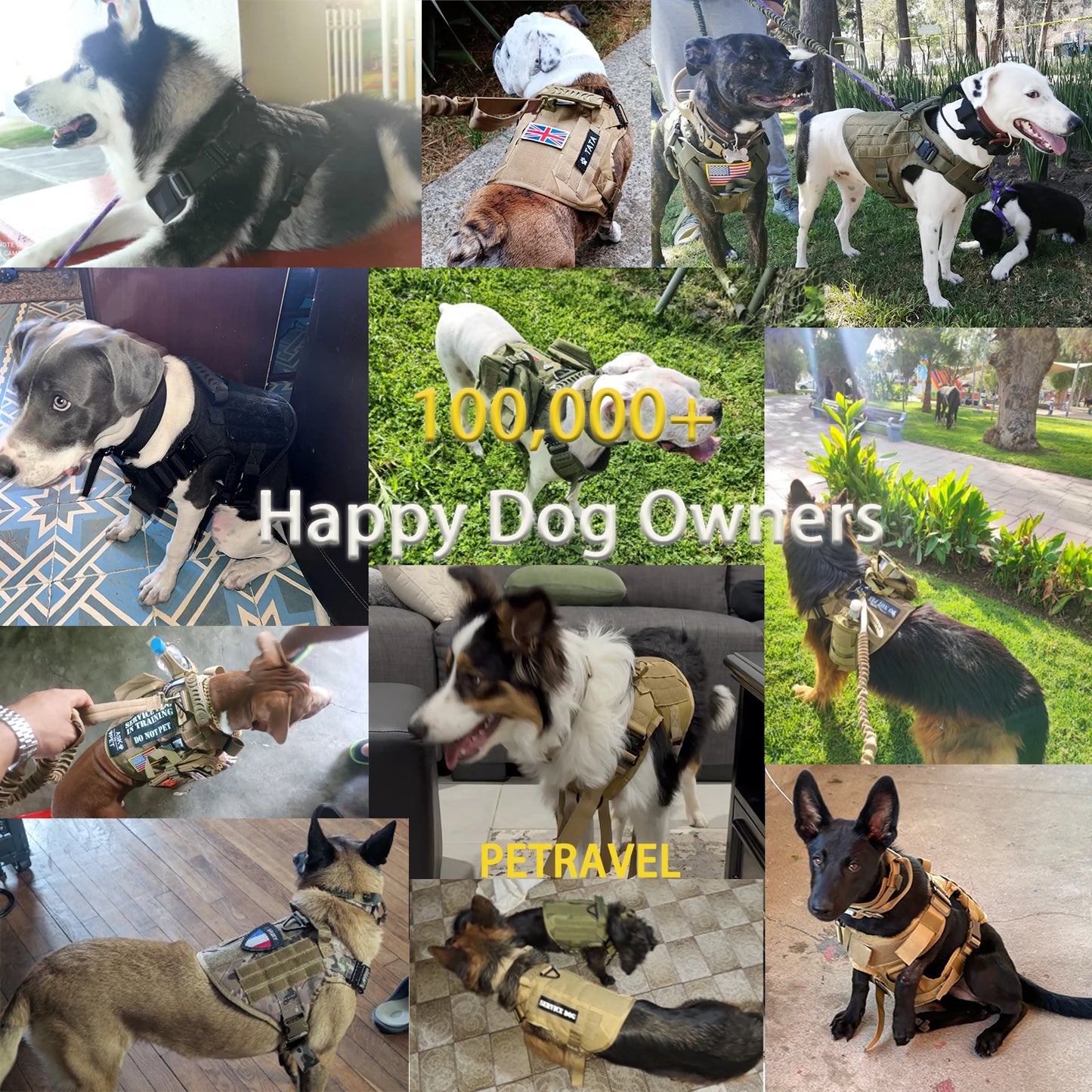 Tactical Dog Harness Collar Leash Molle Pouches For Medium Large Dogs Pet German Shepherd Training Walking Vest Dog Harnesses