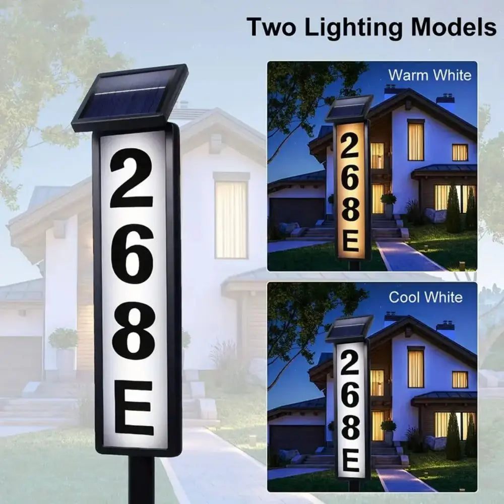 1pc Lighting House Number Light Solar Address Sign Light