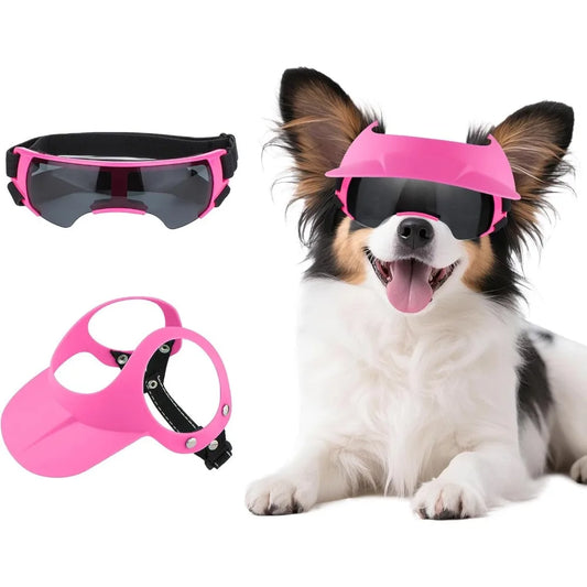 Small Dog Hat and Goggles Set–Adjustable Puppy Sun Hat UV Protection Doggy Sunglasses, Small Dogs Accessories for Party/Beach/Tr