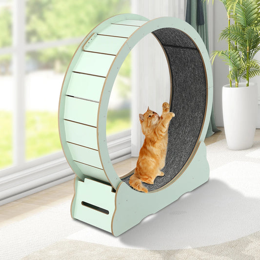 Cat Wheel, Cat Exercise Wheel, Cat Exercise Wheel for Indoor Cats for 16.53-22.05 Lbs of Full-Stage Cats, Small Dogs