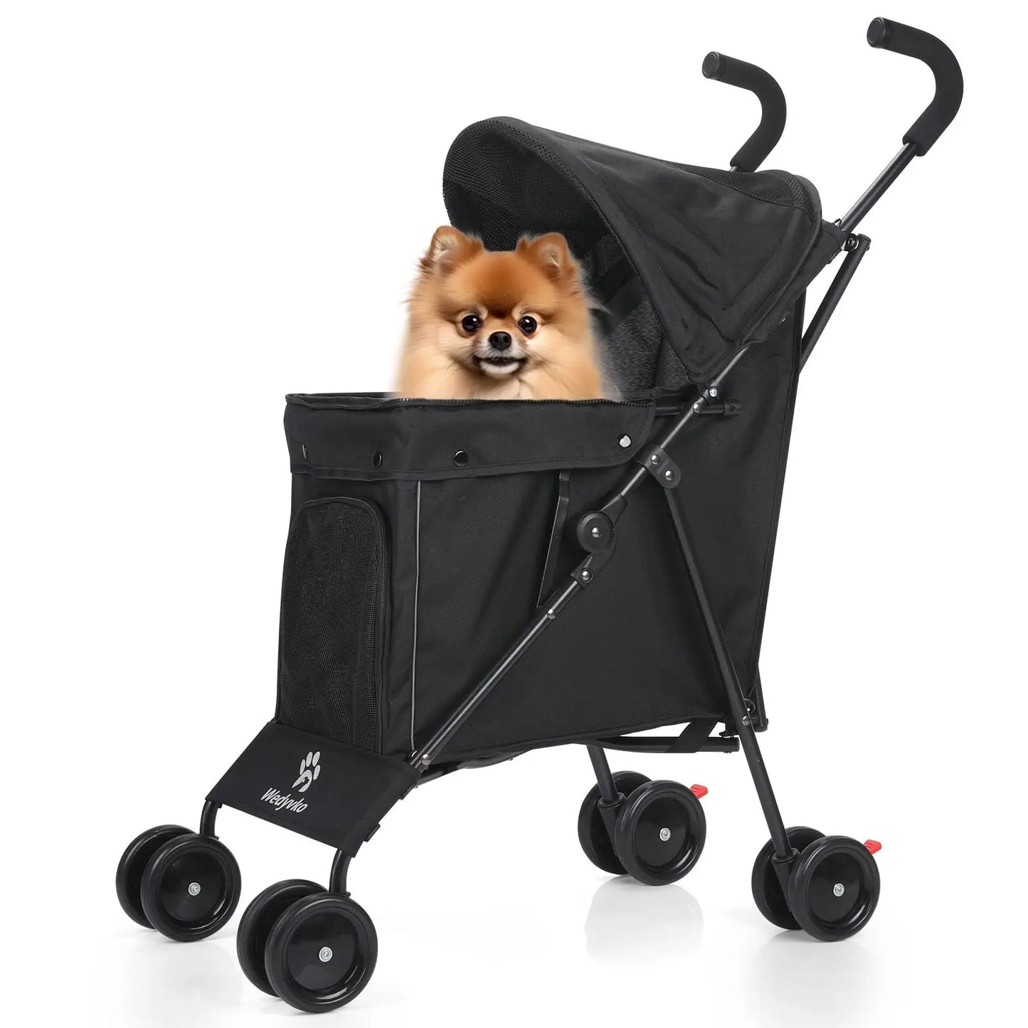 Travel Portable Dog Stroller, Pet Stroller for Small Puppy Dogs & Cats, Up to 33 lbs, Dark Grey