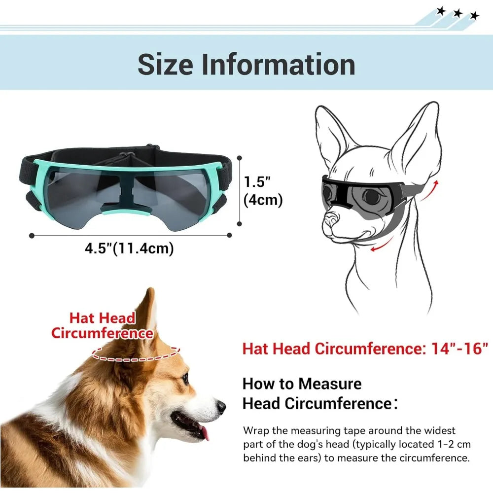Small Dog Hat and Goggles Set–Adjustable Puppy Sun Hat UV Protection Doggy Sunglasses, Small Dogs Accessories for Party/Beach/Tr