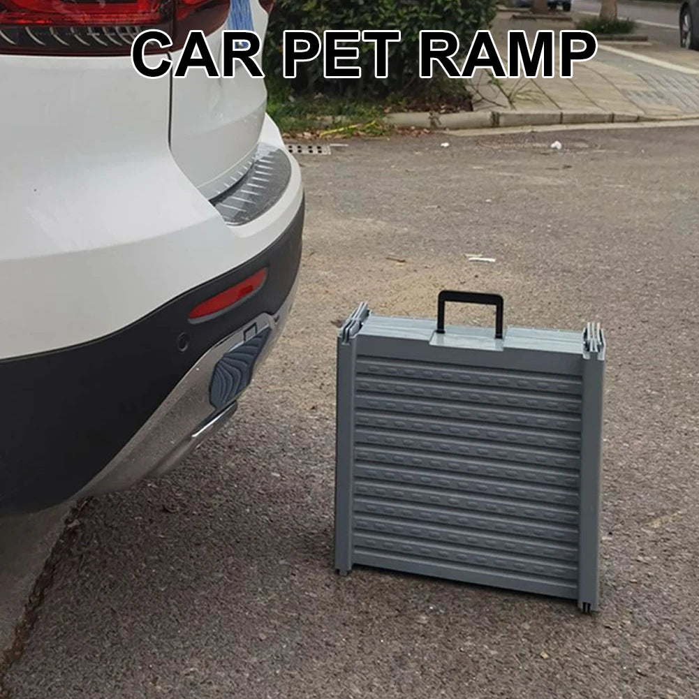 Folding Dog SUV & Truck Ramp 59x15.8 Inch Foldable Car Ramp for Dogs Non-Slip Rug Surface for Medium & Large Dogs Get Into A Car