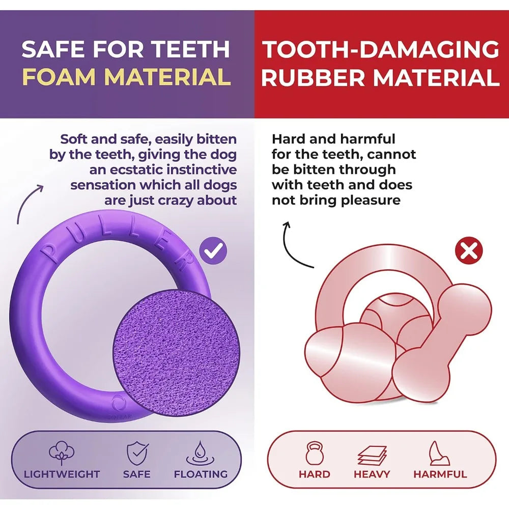 Puller Outdoor Dog Ring Toys - Dog Fetch Toy & Tug of War Dog Toy for Small Medium Large Dogs - Dog Ball & Soft Dog Frisbee Alt