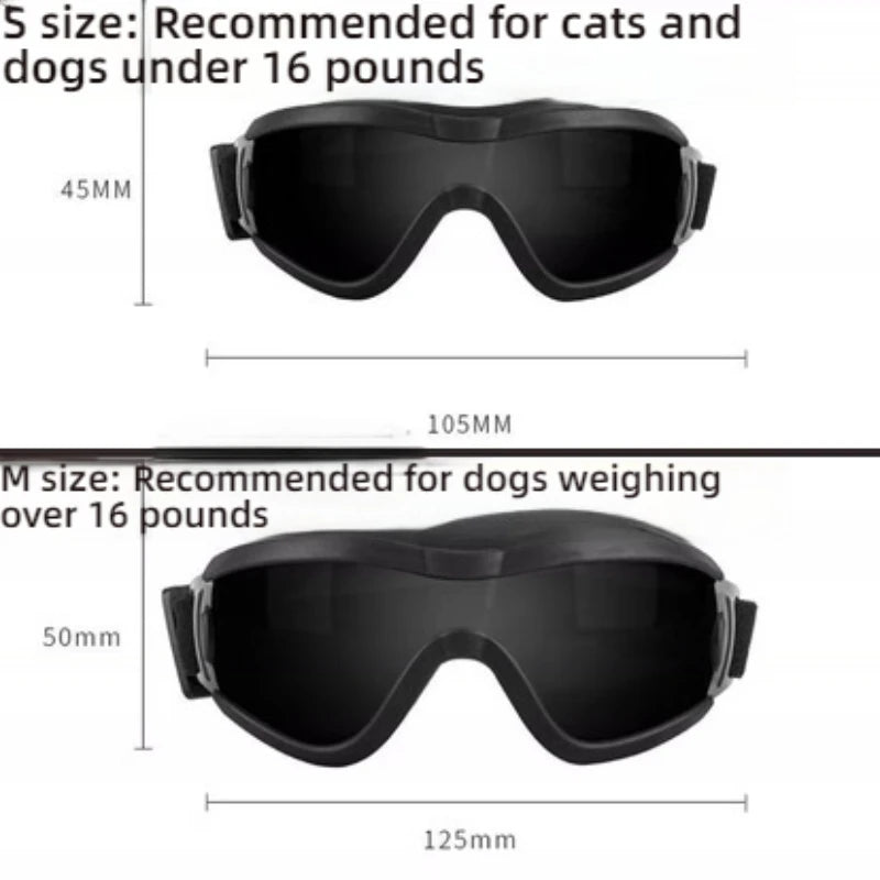 Dog Goggles for Small Breed Dog Sunglasses Dog UV Sunglasses Windproof Soft Frame Adjustable Straps for Small/Medium Dogs Puppy