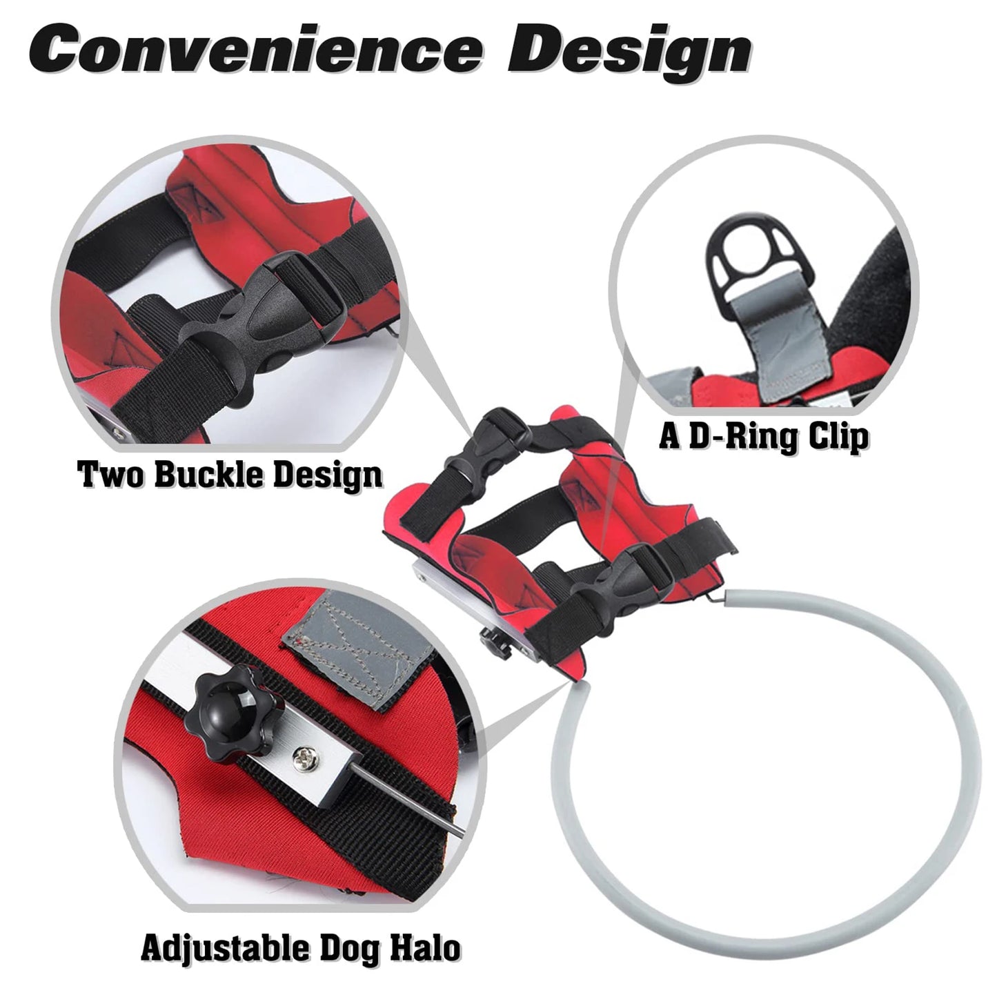 Blind Dog Halo Harness, Anti-Collision Blind Halo Ring for 11"-20" Visually Impaired Pets
