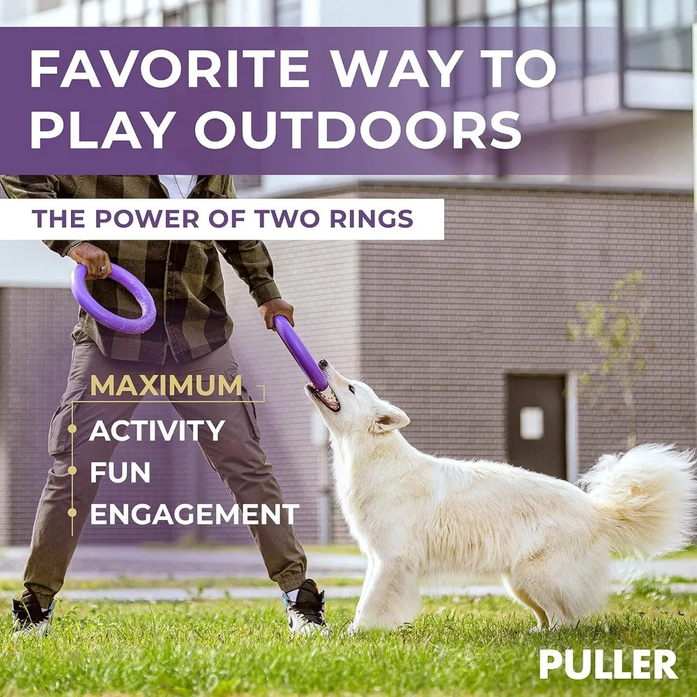 Puller Outdoor Dog Ring Toys - Dog Fetch Toy & Tug of War Dog Toy for Small Medium Large Dogs - Dog Ball & Soft Dog Frisbee Alt
