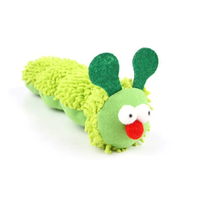 Caterpillar Plush Chew Toy for Cats & Dogs, Durable Bite-Resistant Teething Pet Toy, Interactive Soft Cat Dog Boredom Relief