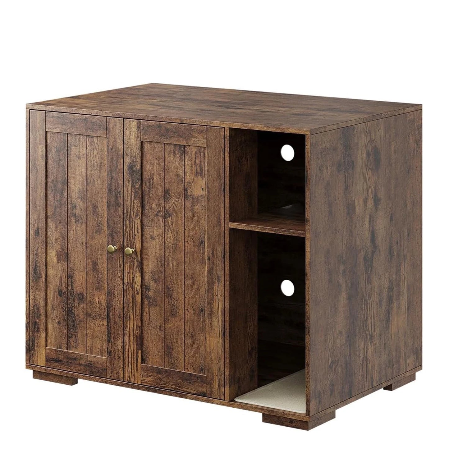 Cat Litter Enclosure For Litter Robot 3/4 Automatic Litter Box Dog-Proof Shelf Power Outlet Litter Collector Easy Assembly