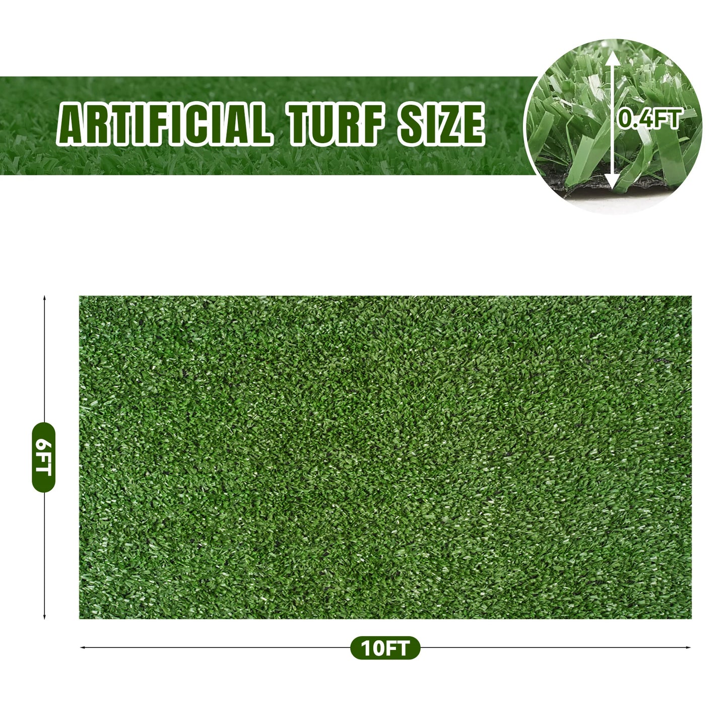 7FT×12FT Realistic Artificial Turf Grass | Pet Dog-Friendly, 20MM Thick with Drainage Holes | Low-Maintenance Fake Grass Rug (No