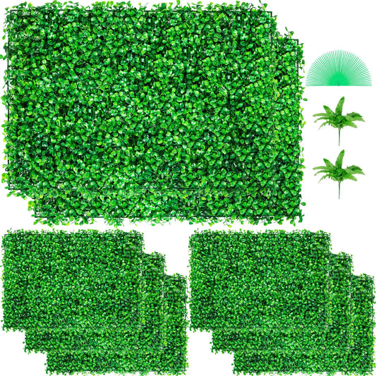 12/24pcs 40*60cm Artificial Hedge Fake Plants Panel Christmas Decor Wedding Grass Mat Garden Backyard Wall Decor Home Garden