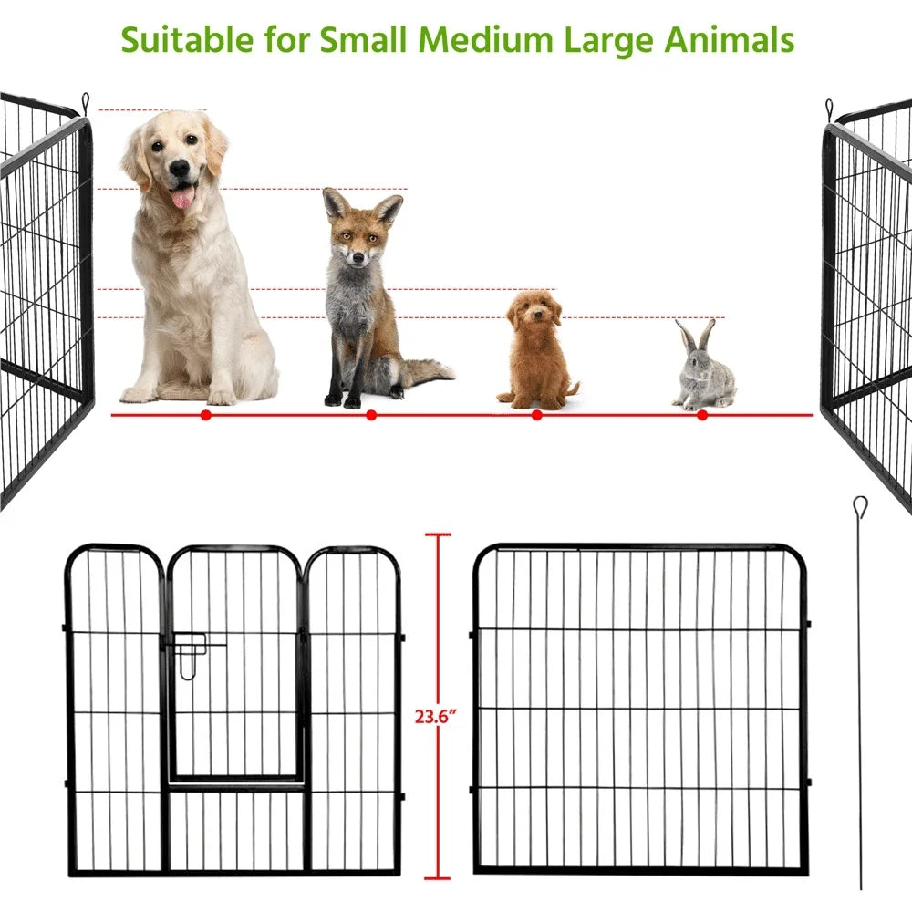 Heavy Duty 12 Panels Dog Playpen Pet Exercise Fence Indoor Outdoor Use Easy Setup Hexagon Shape Suitable Dogs Rabbits Ducks