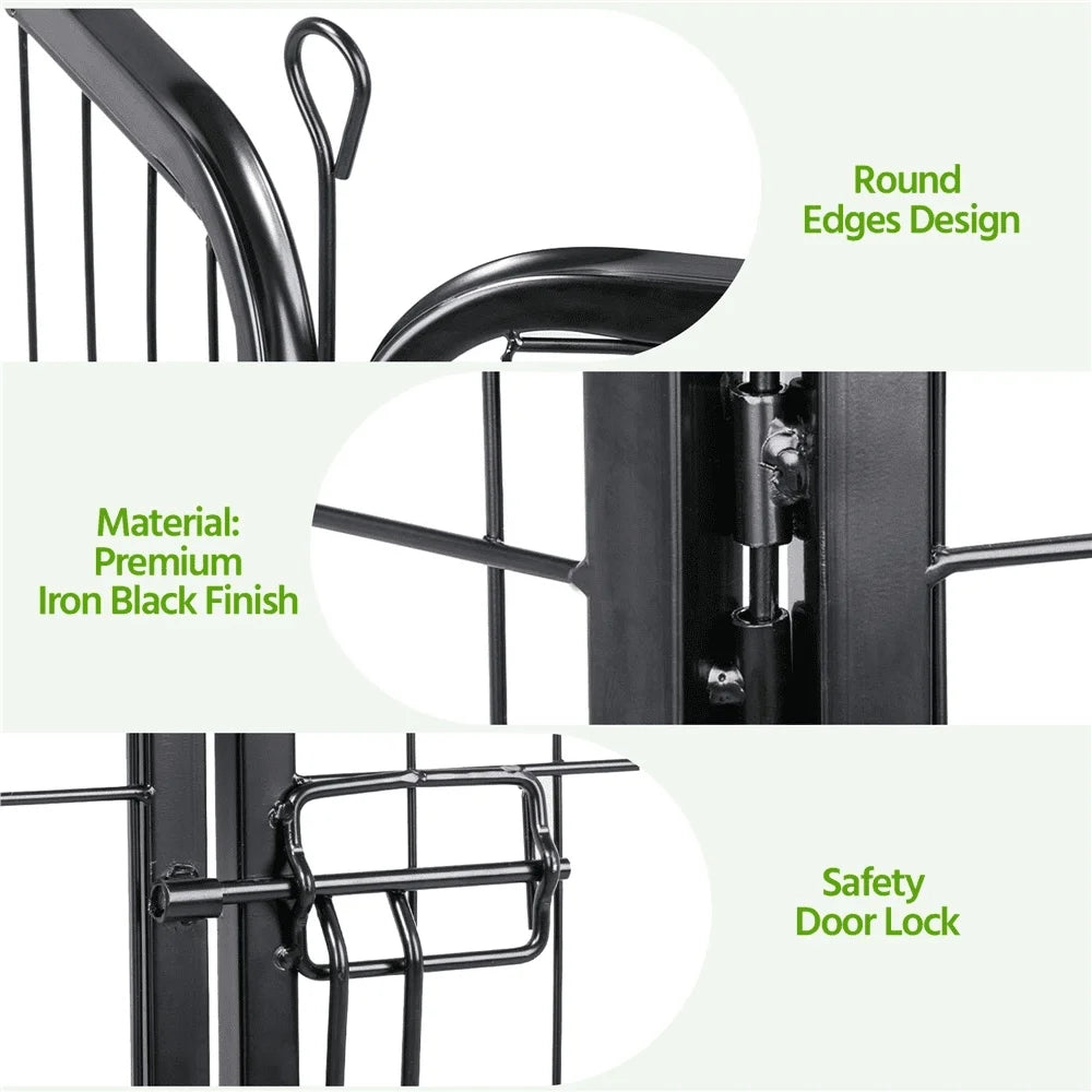 Heavy Duty 12 Panels Dog Playpen Pet Exercise Fence Indoor Outdoor Use Easy Setup Hexagon Shape Suitable Dogs Rabbits Ducks