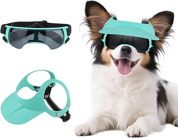 Small Dog Hat and Goggles Set–Adjustable Puppy Sun Hat UV Protection Doggy Sunglasses, Small Dogs Accessories for Party/Beach/Tr