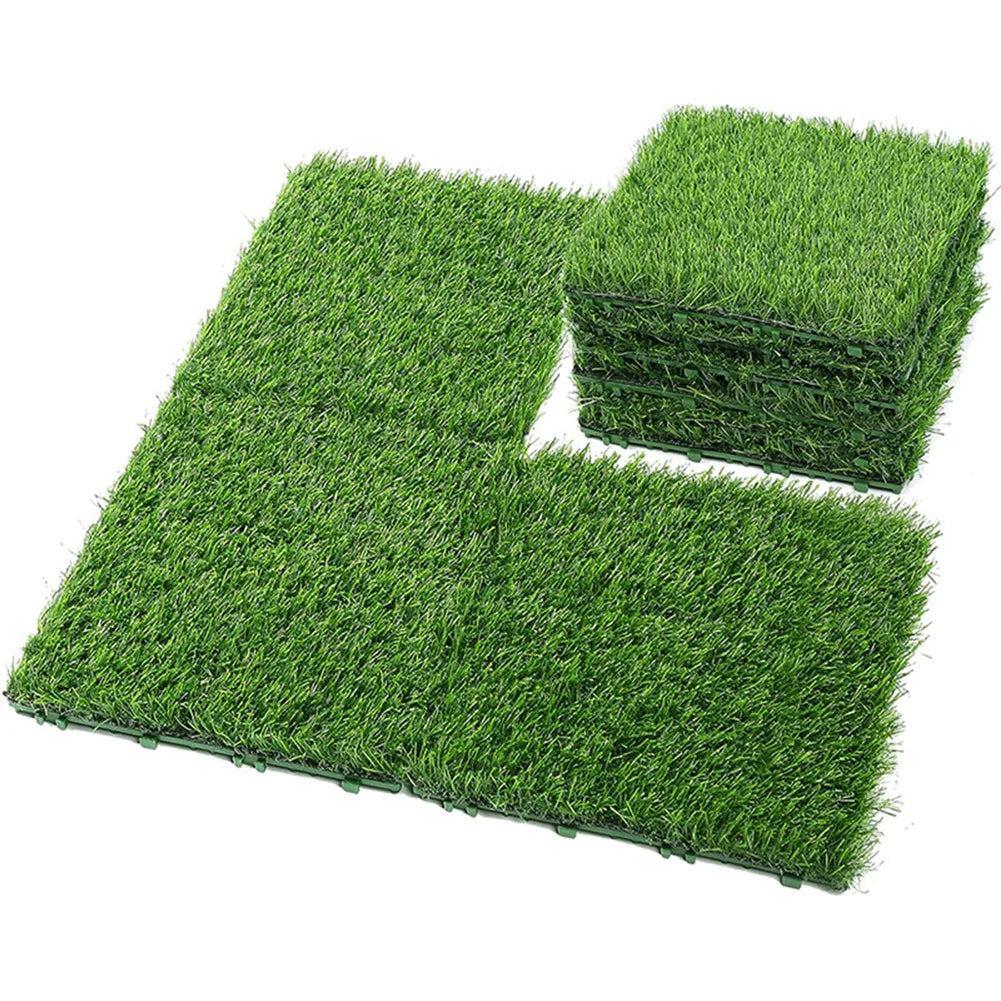 10-30Pcs 12x12 Inch Realistic Grass Turf Tile Interlocking Grass Deck Tiles Turf Mat Grass Rug for Garden Lawn Patio Balcony