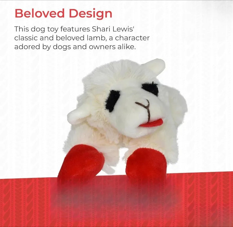 6" Lamb Chop Squeaky Dog Toy, Extra Soft Plush Chew Toy for Puppies, Cute Cream Colored Pet Toy